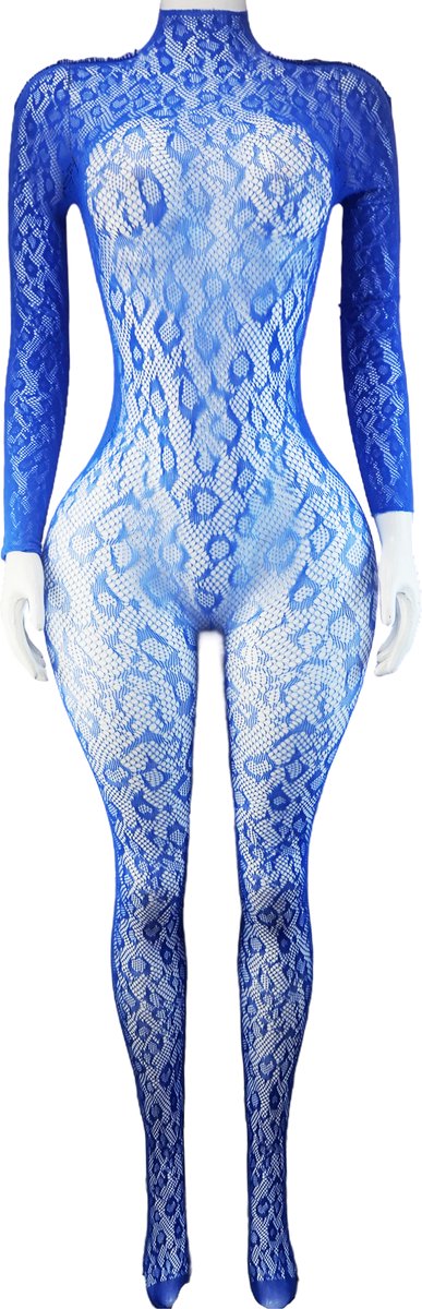BamBella ® - Panty pak -Onesize - body suit - Dames - Onesize - Erotische jumpsuit van kant lingerie blauw