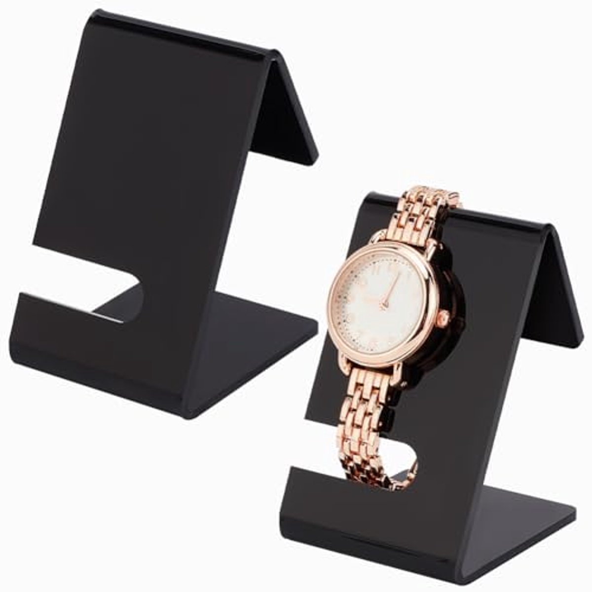 Acryl Horloge Standaard - Enkele Zwarte Horloge Houder voor Sieraden en Armbanden