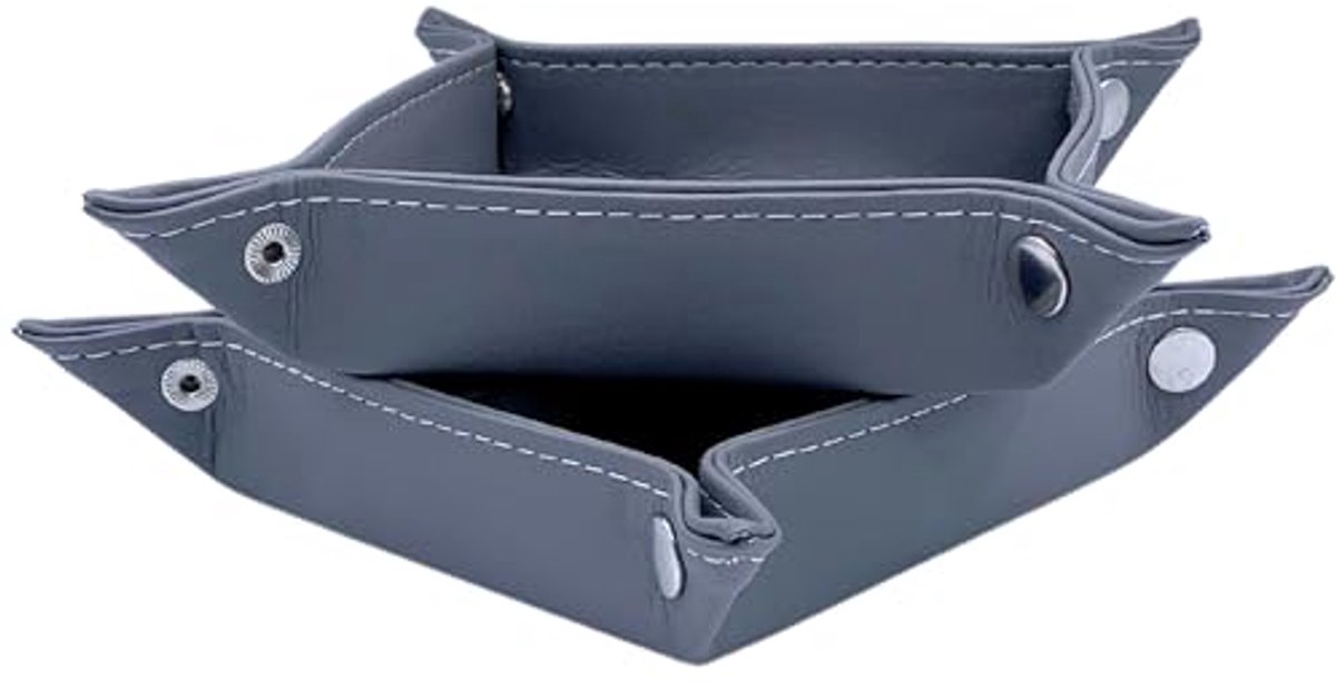 Set van 2 opbergvakken voor tassen - 18,5 cm, PU-leer, perfect voor hal, kamer en bureau