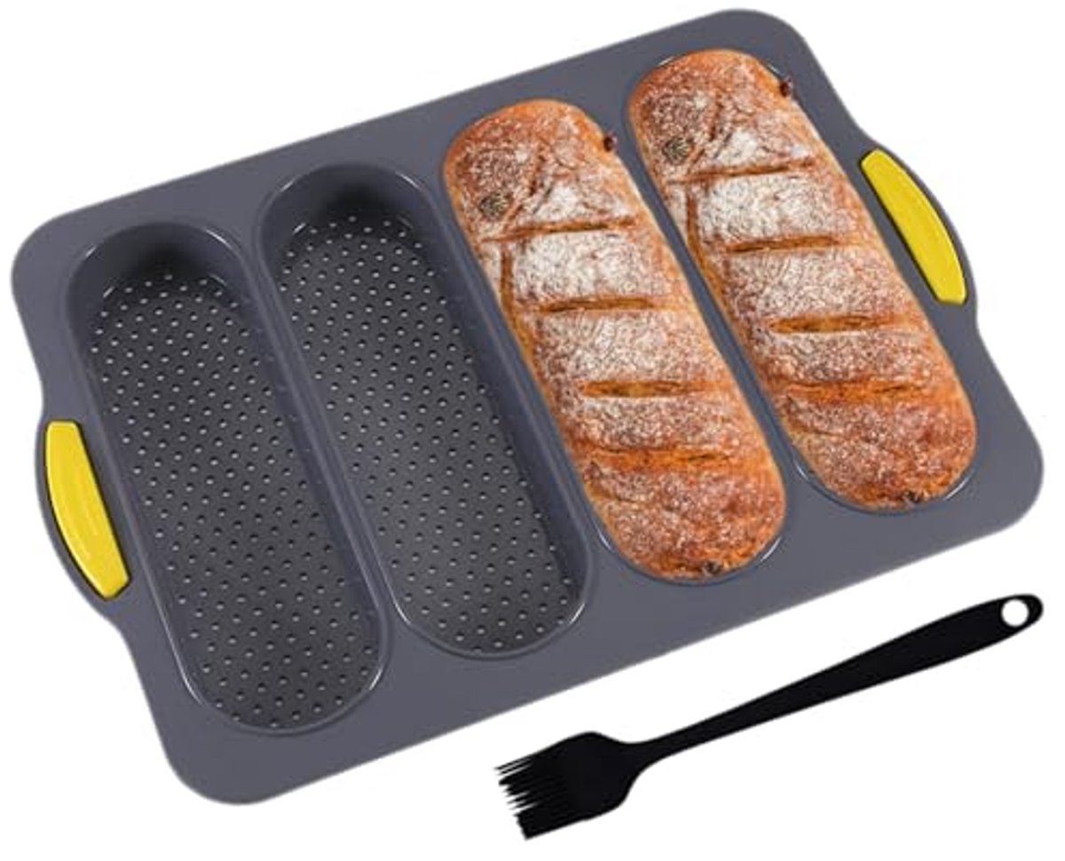 Baguette Bakvorm met Siliconen Borstel en Geperforeerde Plaat voor Perfecte Broodjes