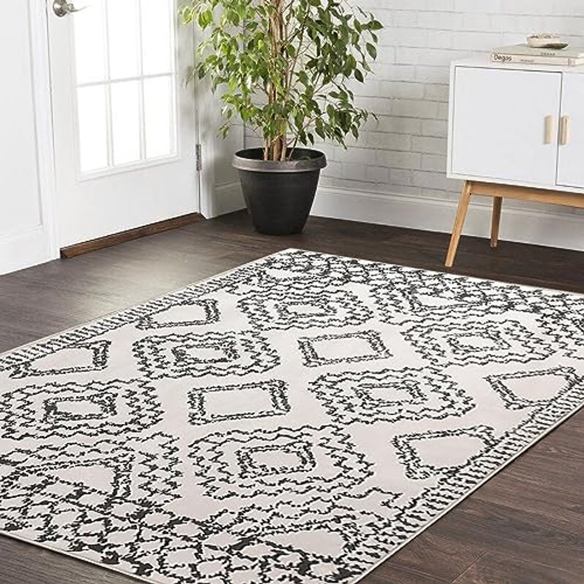 Zacht grijs tapijt voor woonkamer en slaapkamer - Modern antislip vloerkleed 120x160 cm