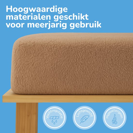 Hoeslaken polaire Decoware® Teddy - Vison - 160 x 200 cm - Extra chaud et doux - Pour Matelas jusqu'à 30 cm