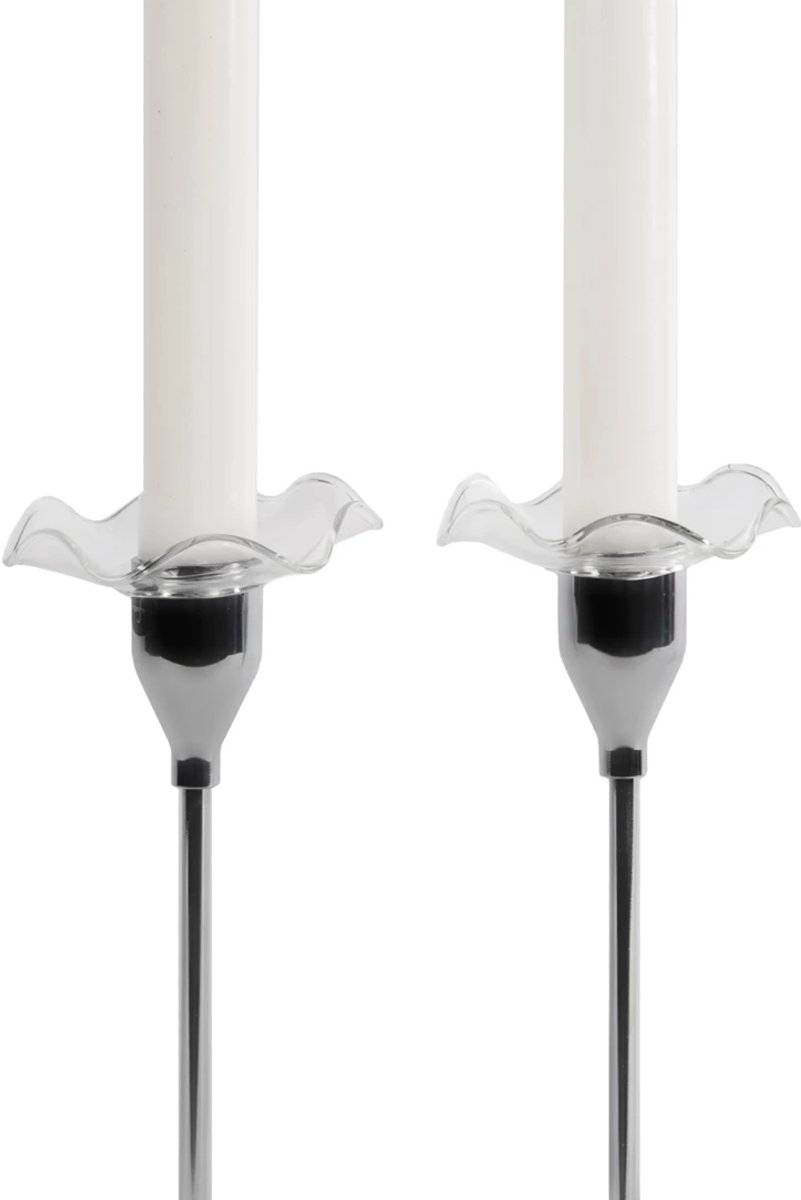 Sagaform Viva kaarsenhouder set van 2 D7.5cm H1.5cm helder
