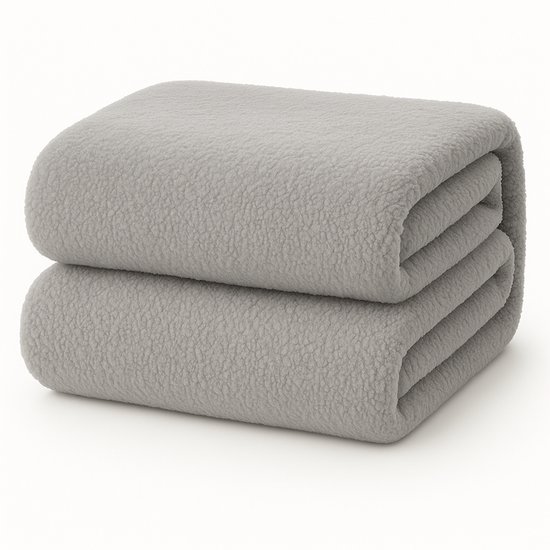 Decoware® Teddy Fleece Hoeslaken - Grijs - 200x200 cm - Extra Warm & Zacht - Voor Matrassen tot 30 cm