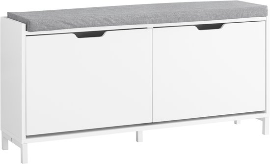 SoBuy FSR71-W Schoenenkast Schoenenrek Opbergruimte Witte Schoenenbank