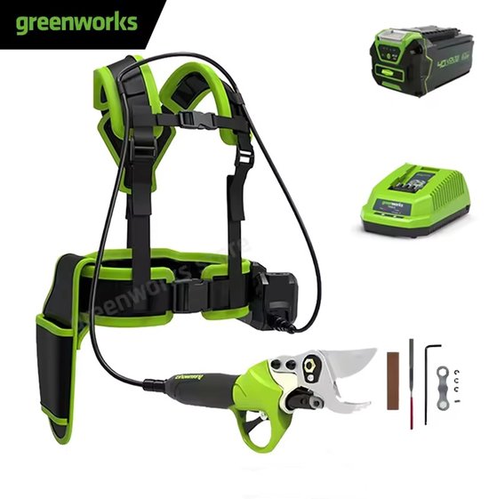 Kwoxet elektrische snoeischaar, met maximale snijdiameter 40 mm, 2 stuks 21 V oplaadbare 3000 mAh elektrische tuinschaar, geschikt voor grasschaar, rozenschaar, trimschaar