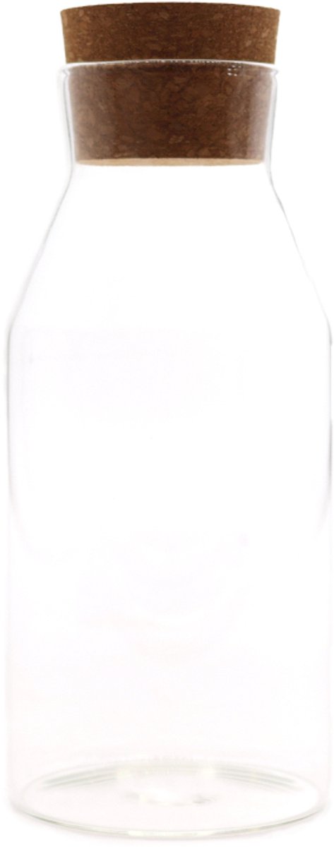 Cottage Kurk Glazen Pot - Helder - 20cm