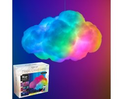 Magische 3D Wolkenlamp met Afstandsbediening – RGB Nachtlamp met 16 Kleuren & 4 Lichtstanden – Gezien op TikTok - Draadloze LED Kinderkamer Lamp – Sfeerverlichting 25x20x15 cm - Gaming Kamer Decoratie