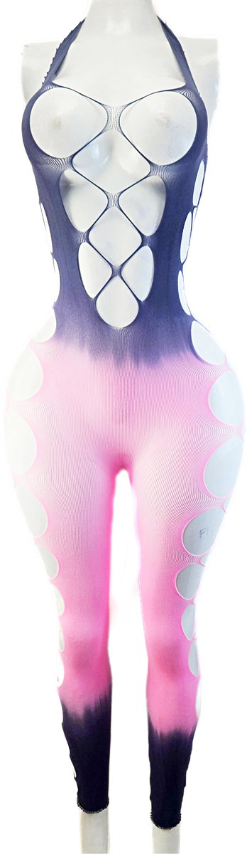 BamBella ® - Panty pak -Onesize - body suit - Dames - Onesize - Erotische jumpsuit van kant lingerie roze paars