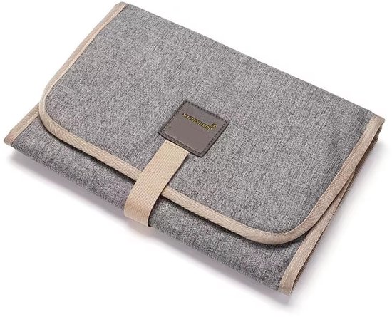 Baby Verschoonmatje voor onderweg - Waterbestendig - Grijs Taupe - 58x30 cm van Merkloos — afbeelding 3