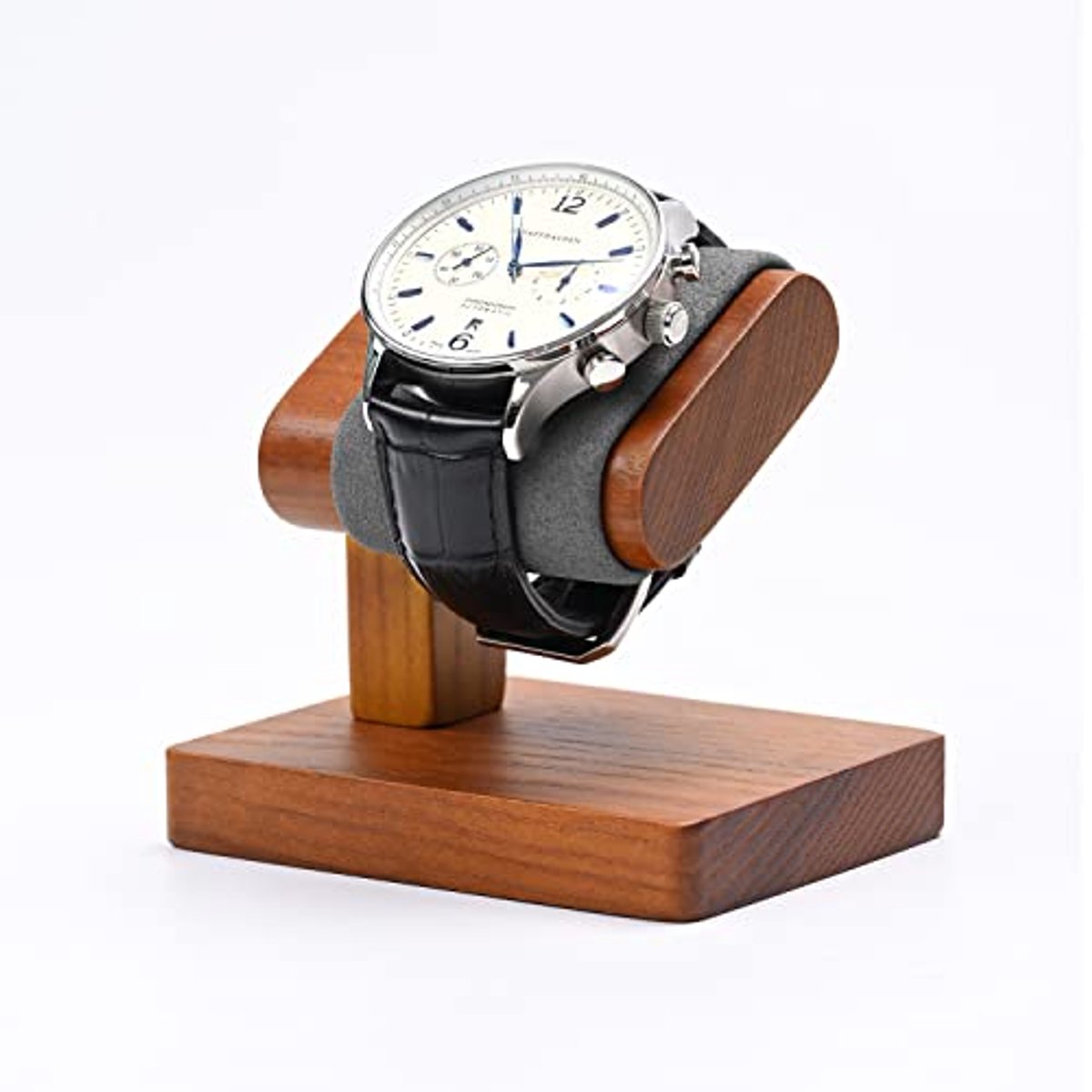 Massief Houten Horloge Standaard - Eenvoudig en Elegant - Horloge Houder voor Mannen - Perfect voor Opslag en Cadeau
