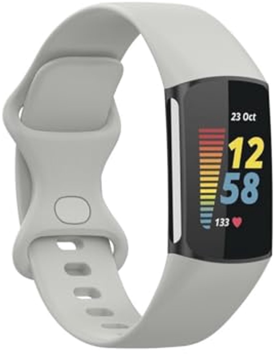 Siliconen sportband voor Fitbit Charge 6 en Charge 5 - Ademend, verstelbaar en comfortabel