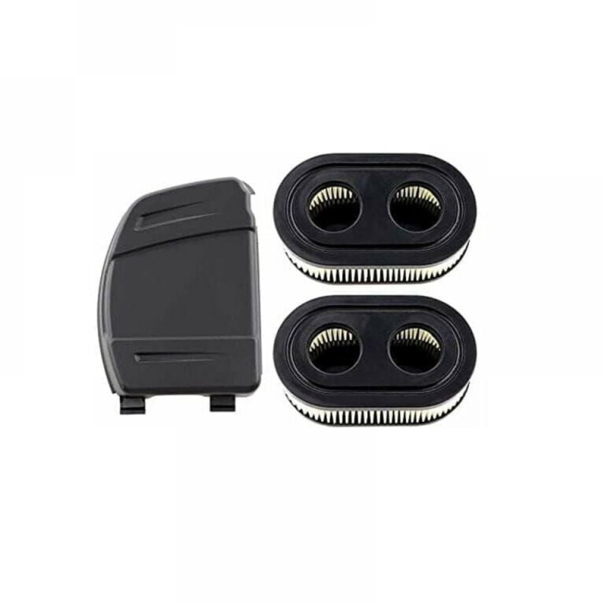 Set van 2 luchtfilters met luchtfilterdeksel voor Briggs & Stratton 550E - 575EX - 575IS - 625EXI - 650EXI - 675EXI - 675IS motoren - vervangt onderdelen 594106 - 798339 - 798452 - 593260.