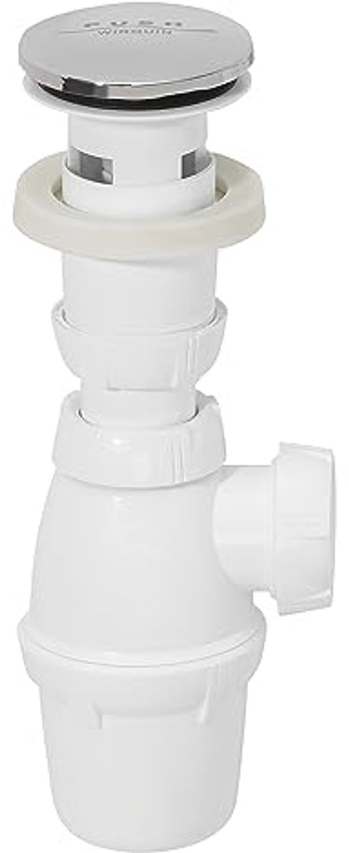 Wastafelset met Afvoergarnituur en Sifon, 50 mm Waterreservoir, Quick-Clac Systeem, Verstelbaar