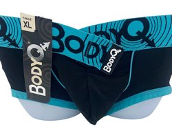 BodyQ Sexy Heren Boxershort – Zwart/Aqua – Erotische Herenlingerie – Maat L