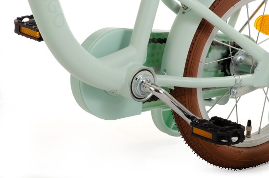 AMIGO Fairy Kinderfiets - Meisjesfiets 14 Inch - Met Terugtraprem - Met Zijwieltjes - Mintgroen van AMIGO — afbeelding 4