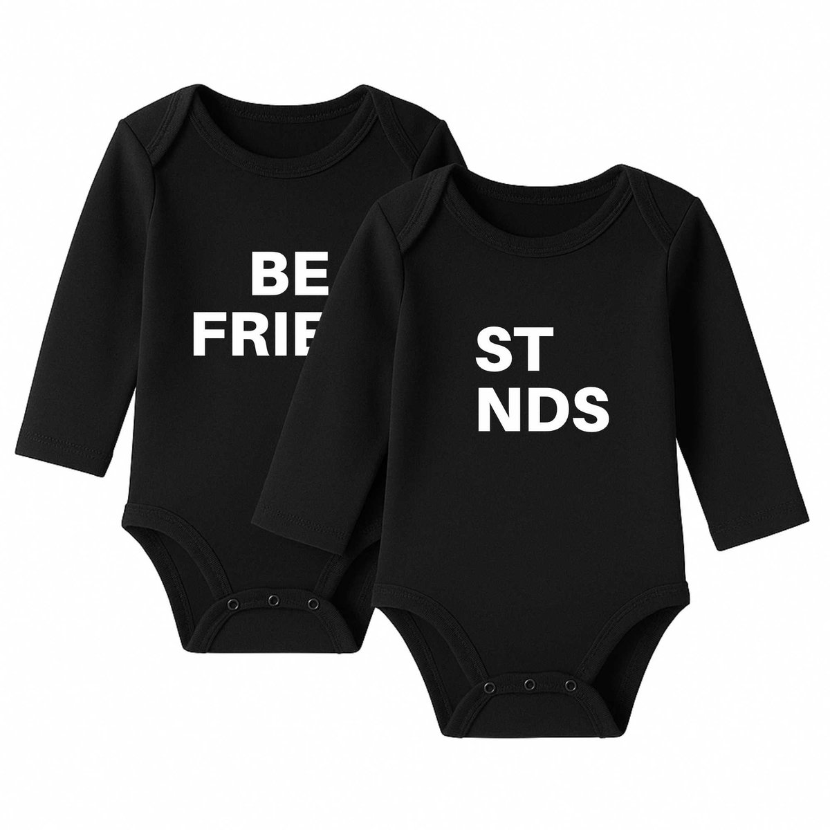 Romper Best Friends - zwart - lange mouw
