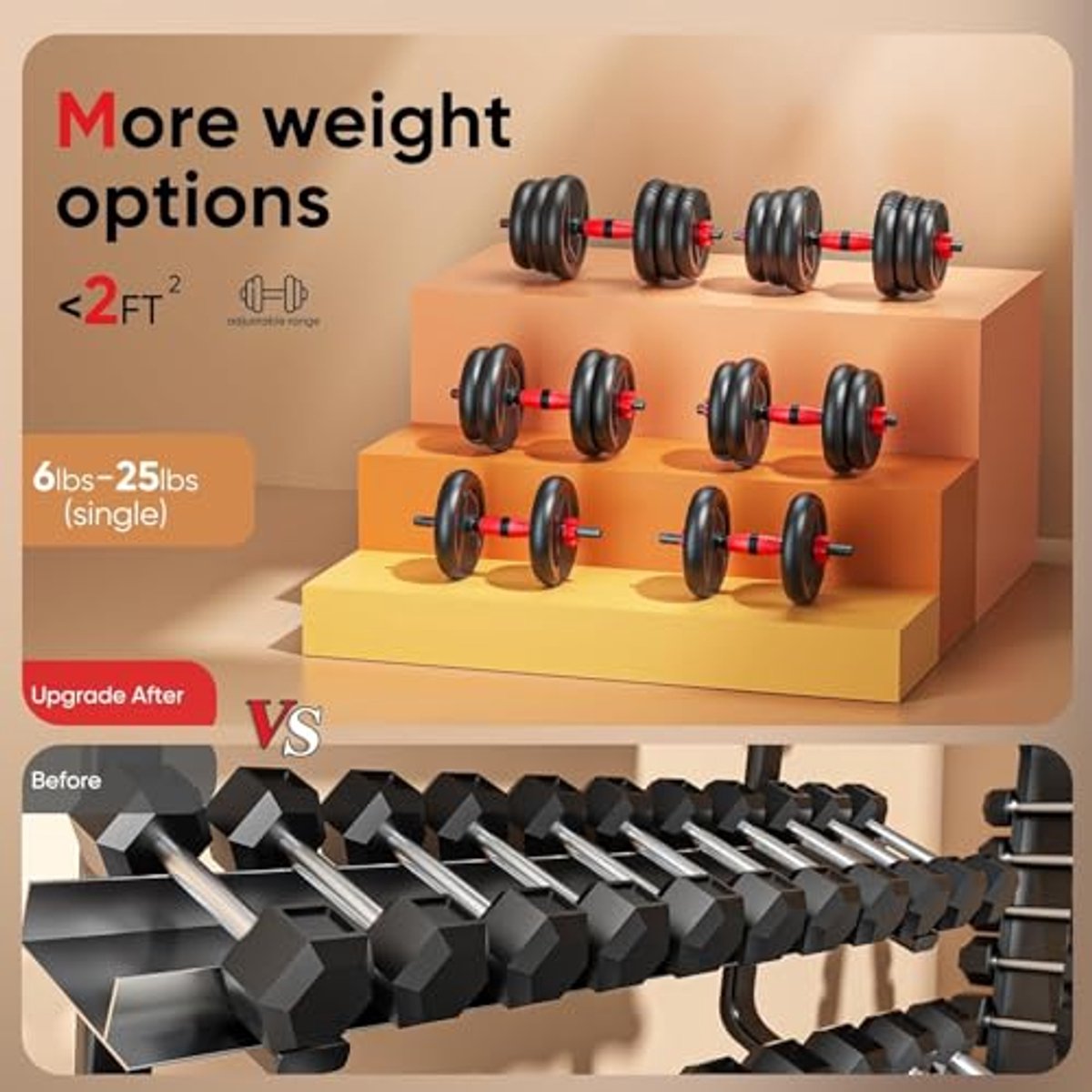Verstelbare halters 10/20/35/45/70/90 lbs – 4-in-1 Gewichtenset voor Kettlebells en Push-Up Standaard voor Thuisgym