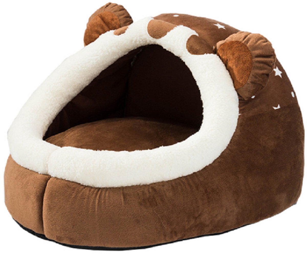 Daity Winterhondenbed - Kitten- en puppyhuis - Comfortabele kattenslaaptent - Binnenhuis voor kittens en honden - Geschikt voor kleine en middelgrote honden en katten