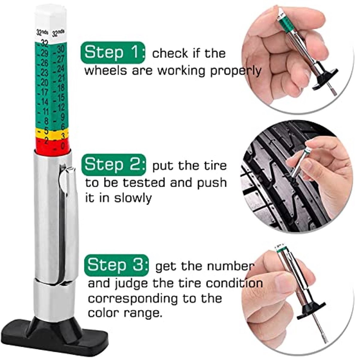 Banden Loopdiepte Meter Set van 2