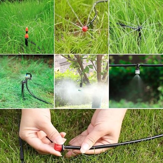 Tuinslang voor irrigatie, 10 m, Flexibele druppelsysteem verbindingspijp, Binnen diameter 8 mm, Buiten diameter 11 mm, Boven- en ondergronds, voor tuinirrigatie, groen — afbeelding 4