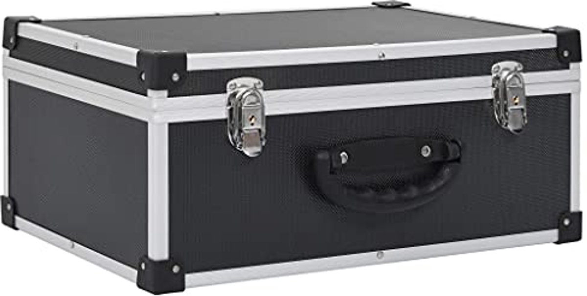 CD Koffer Opbergdoos Organizer Aluminium ABS Zwart