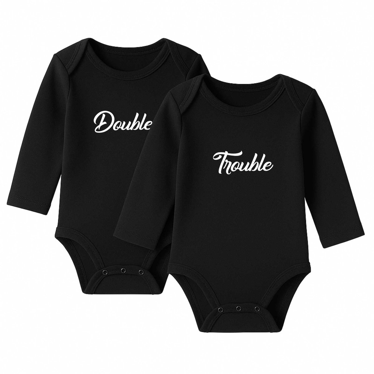 Romper Double Trouble - zwart - lange mouw