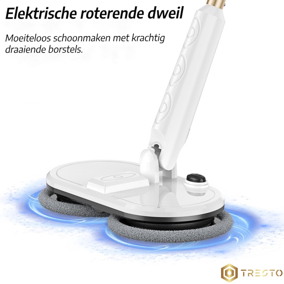 TRESTO – Draadloze Elektrische Dweil – Schoonmaakmachine – Vloerreiniger - Vloeren – Lichtgewicht – Home Cleaning