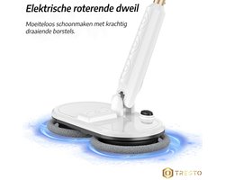 TRESTO – Draadloze Elektrische Dweil – Schoonmaakmachine – Vloerreiniger - Vloeren – Lichtgewicht – Home Cleaning