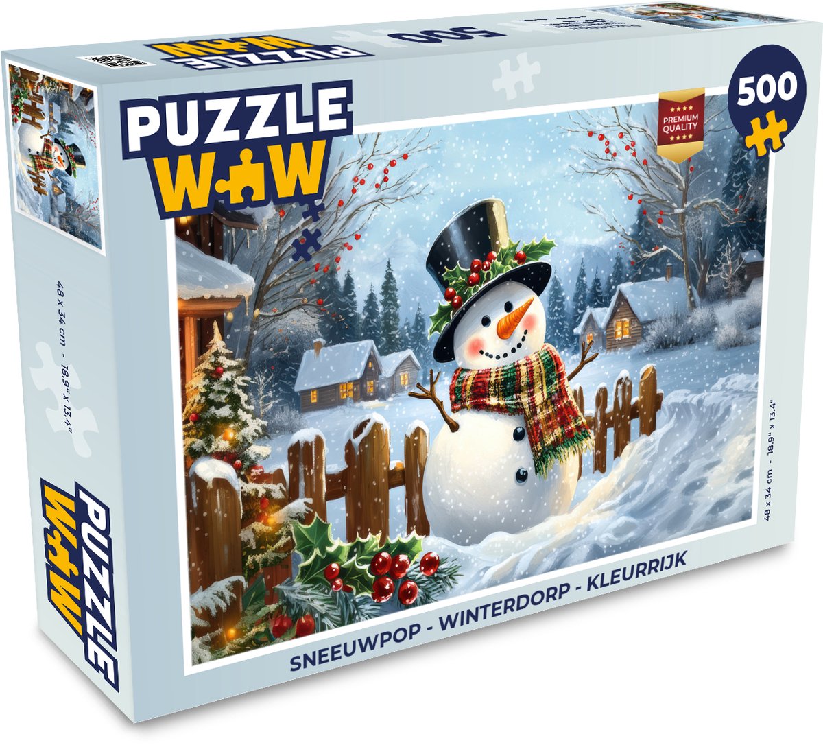 Sneeuwpop - Winterdorp - Kleurrijk