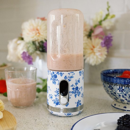 Laura Ashley - 100-watt draagbare smoothiemaker met 450ml beker en USB-oplaadfunctie - China Roos - ByVQ van Merkloos — afbeelding 5