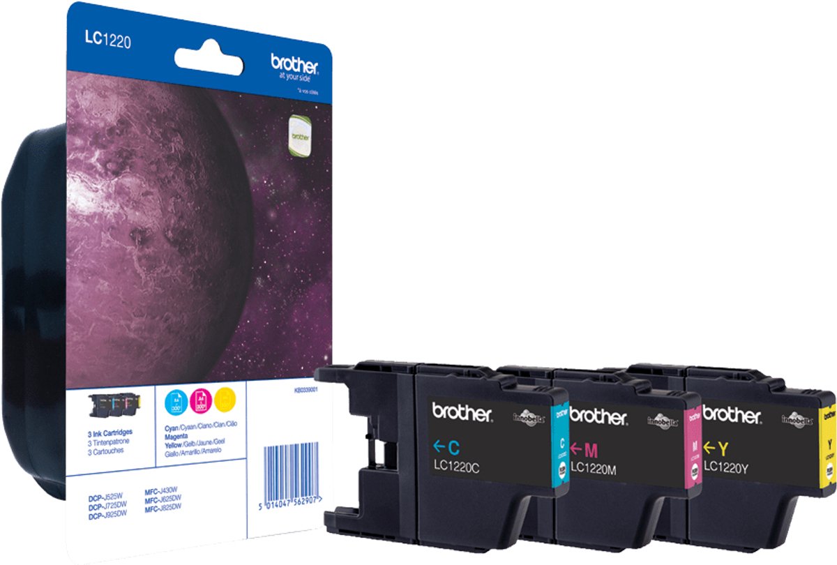 Brother LC1220 - Inktcartridge / Geel / Paars / Blauw
