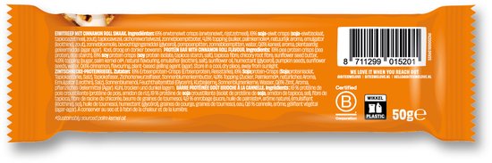 BitesWeLove Protein Bar Cinnamon Roll eiwitreep 6 x 12 x 50g - 72 stuks ...