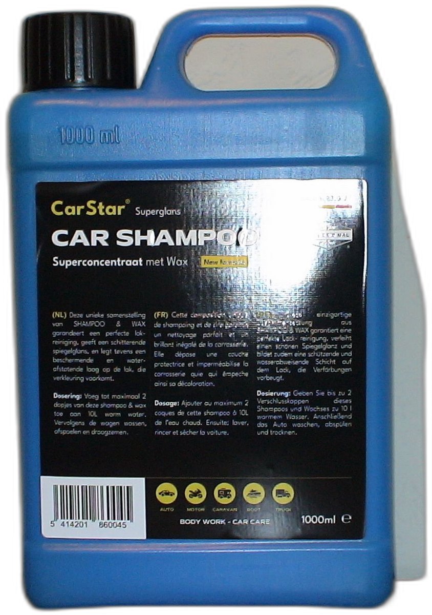 car star - autoshampoo + wax- Ultieme Glans en Bescherming voor jouw Auto-1 liter