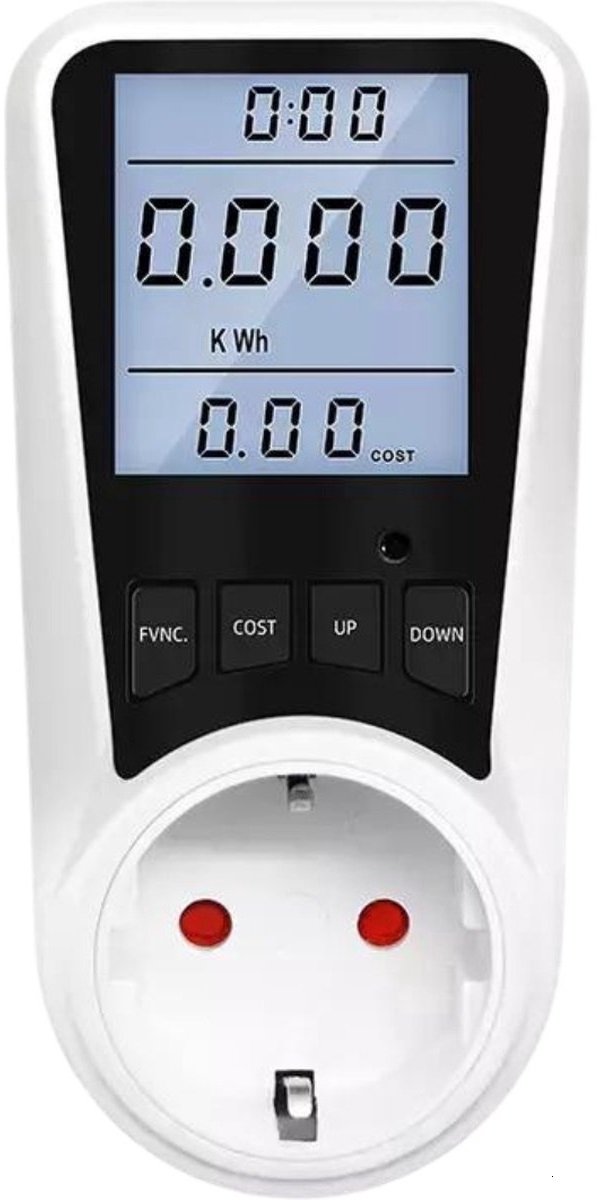 Energiemeter met Led verlicht display - Stekker voor Nederland - Verbruiksmeter - Stroomverbruik meter - Elektriciteitsmeter - Energie besparen - voor het meten van Watt/Ampère/Voltage/KWH