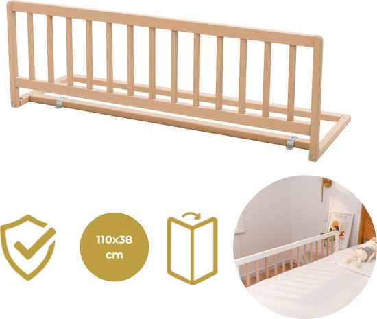 Barrière de lit en bois Geuther - Barrière de lit - Lissi - Barrière de sécurité - 110x38cm - Couleur esthétique - Eco