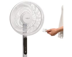 Stille Staande Ventilator met Afstandsbediening - Digitale Motor, Laag Stroomverbruik, 9 Luchtstroomsnelheden, 120 Graden Oscillatie