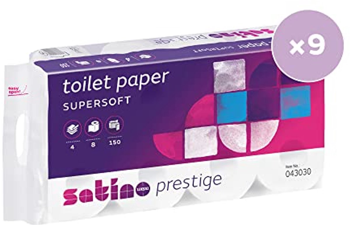 Toiletpapier 4 laags - 150 vel - 9 x 8 rollen