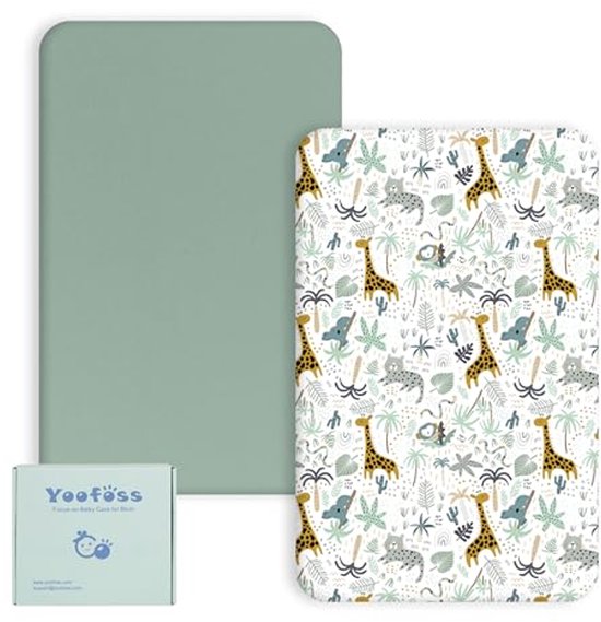 Beige-zand hoeslaken 60 x 120 cm met onderwaterprint ✔️ Petite Amélie