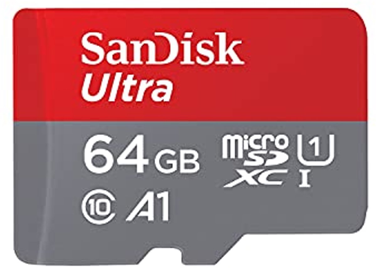 64GB microSDXC Geheugenkaart met SD Adapter – A1 Prestaties tot 120MB/s, Class 10, UHS-I