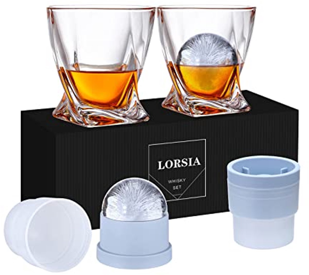 Whiskyglas Set van 4 met IJsballen voor Whisky, Scotch en Cocktails