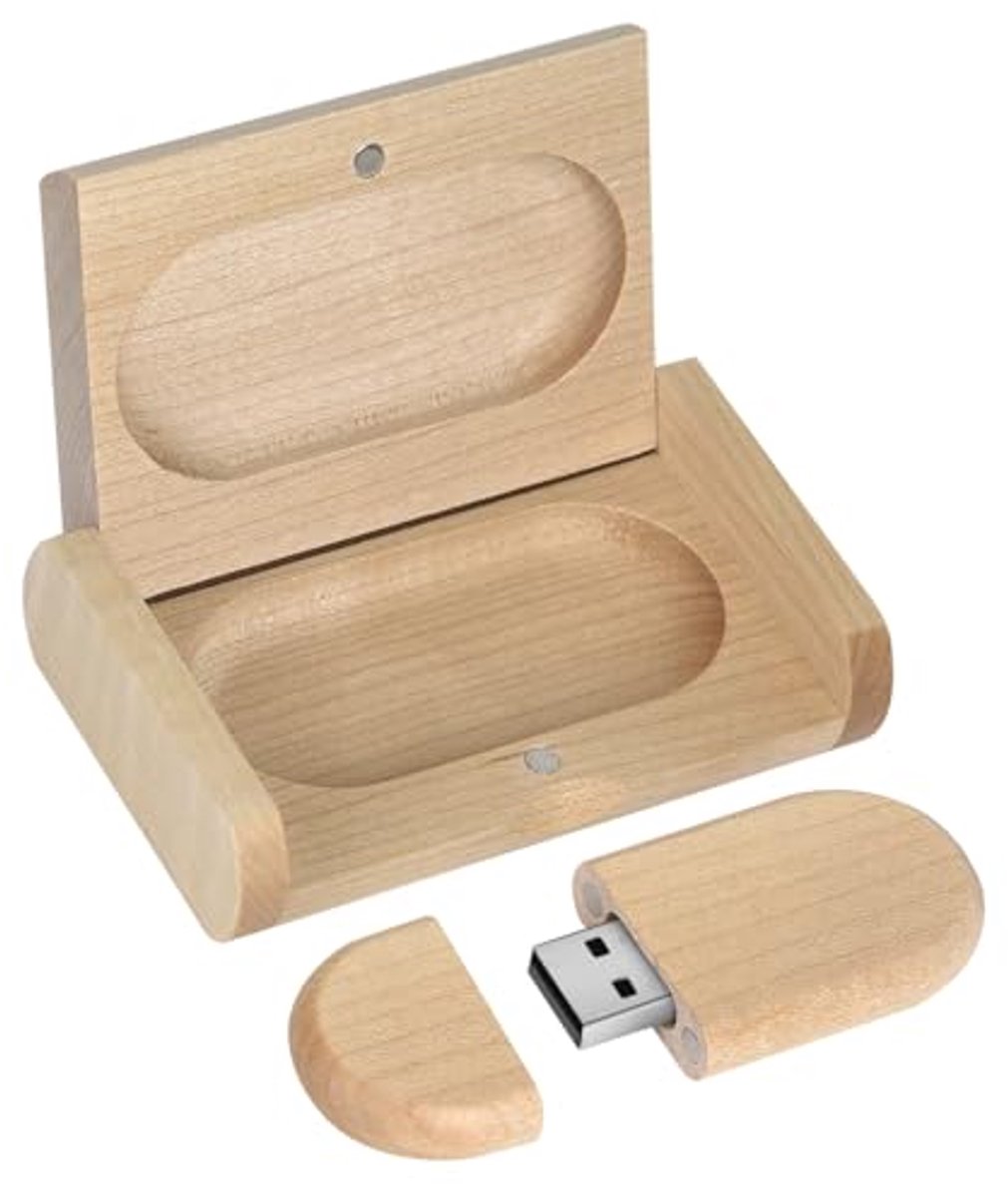Image of 16 GB USB Stick - Houten Geheugenstick voor Gegevensopslag en Bruiloft