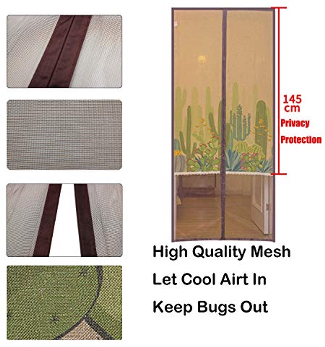 Magnetisch Vliegenraam Insectenbeschermer voor Deur - Geen Boren, Zelfklevend, 105 x 200 cm