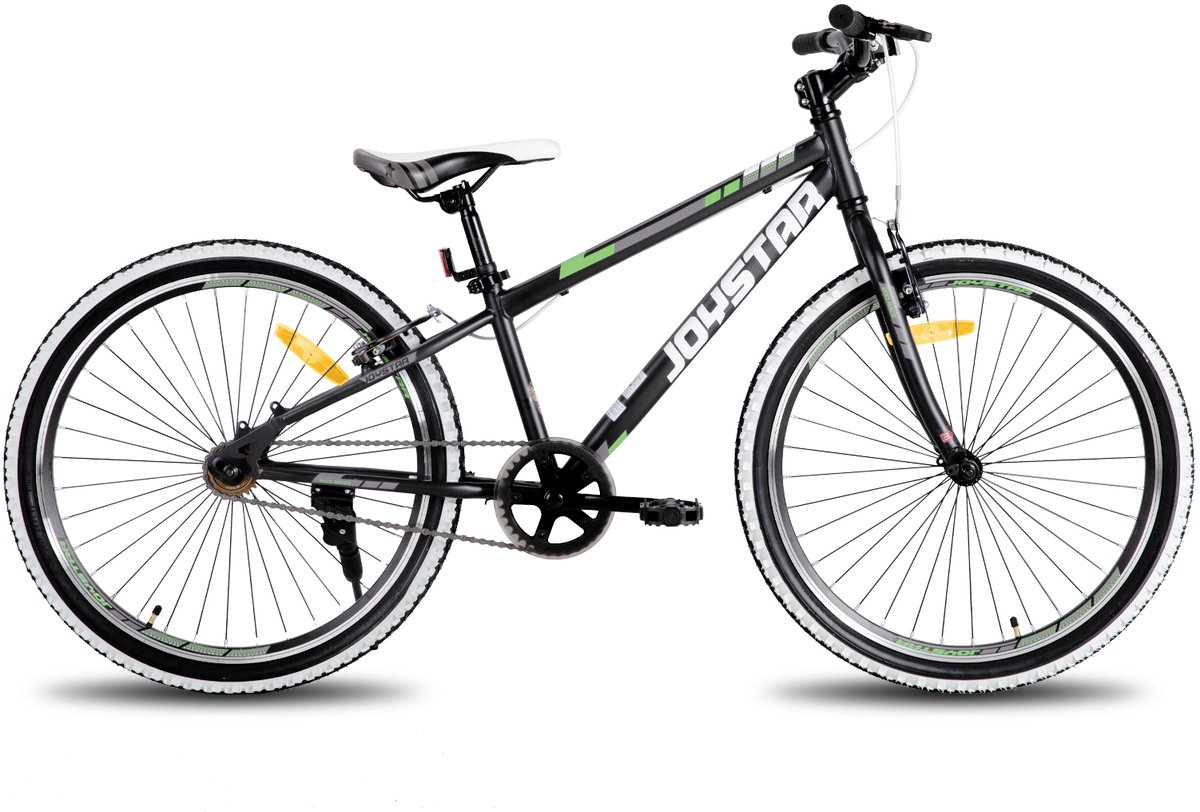 JOYSTAR Lubbock 24 inch Kinder Hardtail Mountainbike - 9-12 jaar - V-brake - zwart - Geschikt voor buitenactiviteiten in de lente