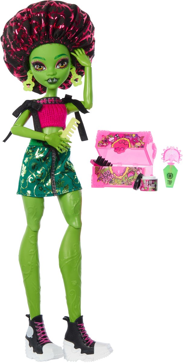 Monster High Self-Scare Secrets - Venus McFlytrap modepop met 13 realistische accessoires van Monster High — afbeelding 5