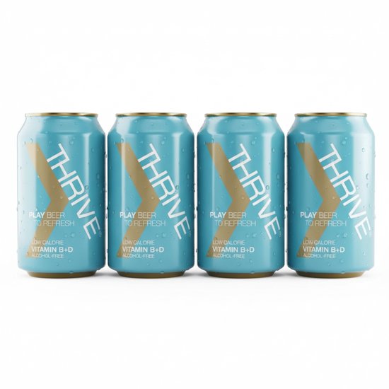 THRIVE – Play – Beer to Refresh - Alcoholvrij bier - Vitamine B+D - set 4 x 33cl