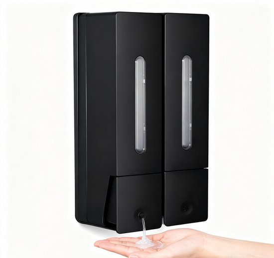 Distributeur de Douche 2 en 1 - Sans Embouts - 400 ml - Remplissable - Avec vue basse et pompe à air comprimé