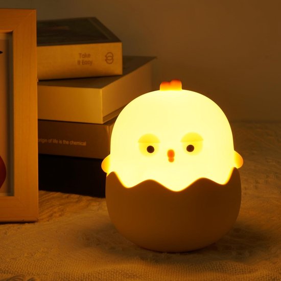 EXCITAT Nachtlampje - Kinderlamp voor de verzorging - Bedlamp Eierschaal Nachtlampje - Oplaadbare Touch LED Tafellamp - USB Oplaadbaar Cadeau - Geschikt voor de kinderkamer, baby, meisje, jongen - Siliconen - Eén van EXCITAT — afbeelding 5