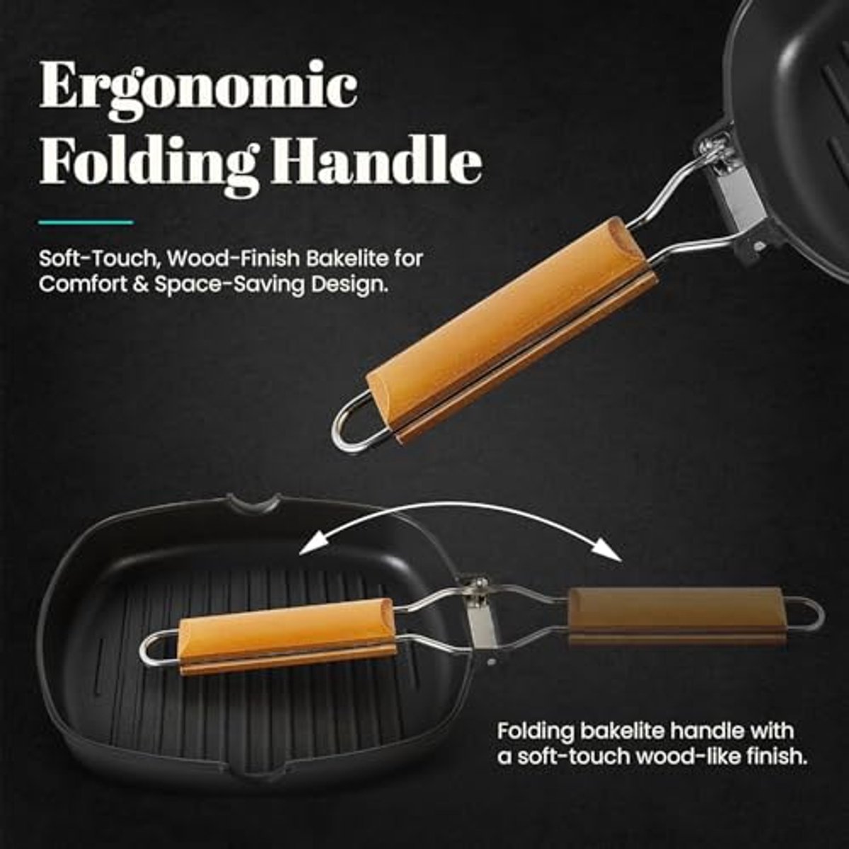 Ecostone Grillpan 24 x 24 cm - Inductie, Antiaanbaklaag, Milieuvriendelijk en PFOA-vrij