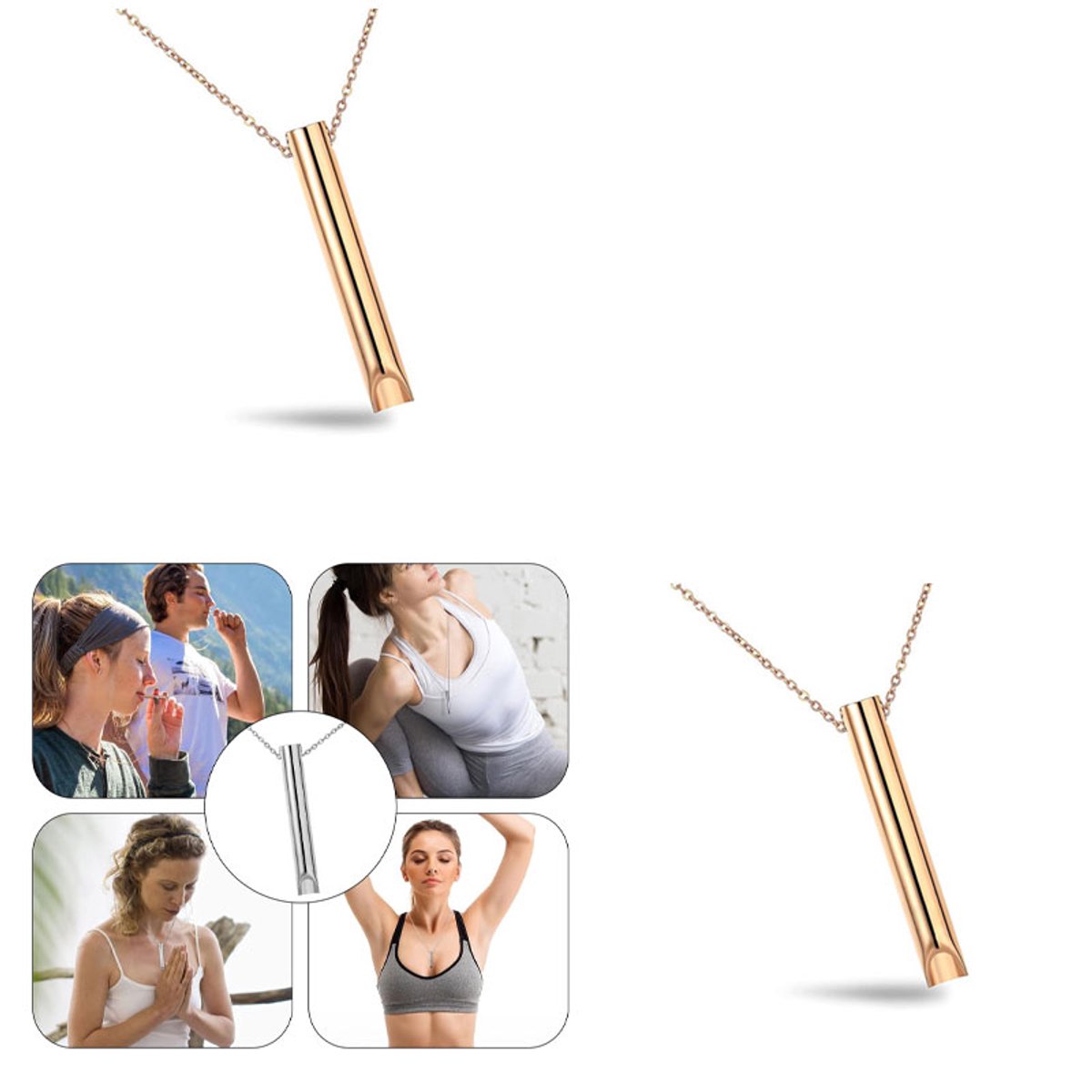 Roestvrij Staal Mindful Ademhaling Ketting Voor Stoppen Met Roken En Angst Calm Anti Roken Ketting Stress Angst Relief Gift